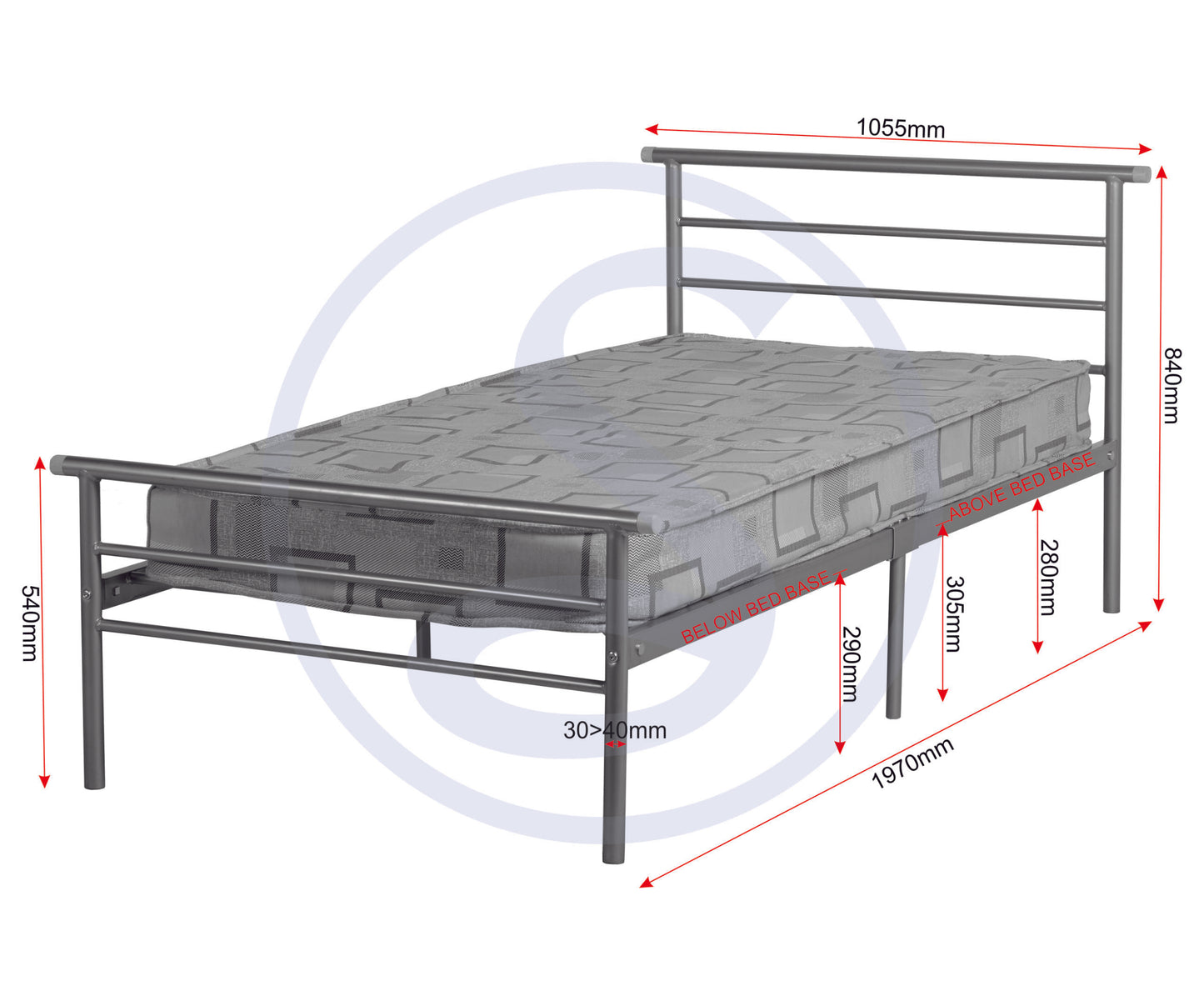 Orion 3' Bed - Silver