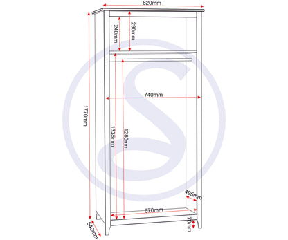 Oslo 2 Door Wardrobe - Antique Pine