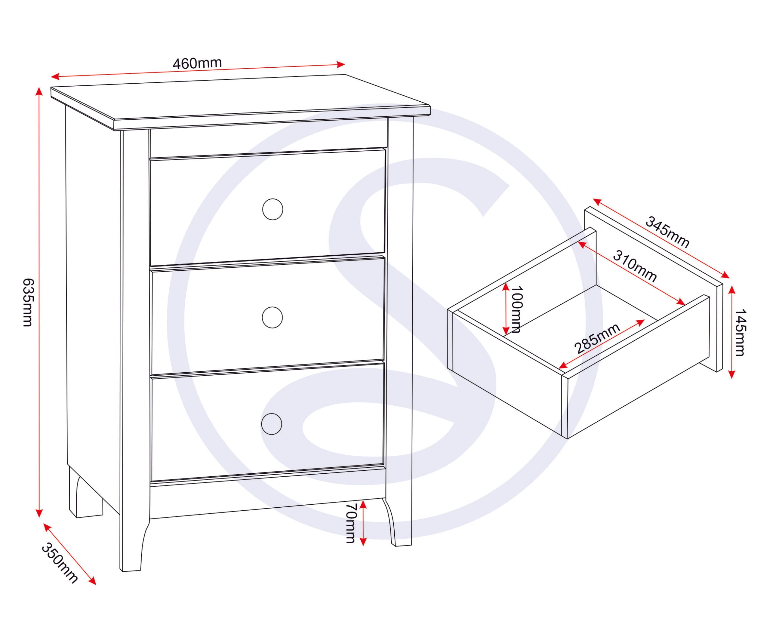 Oslo Trio Set - Antique Pine