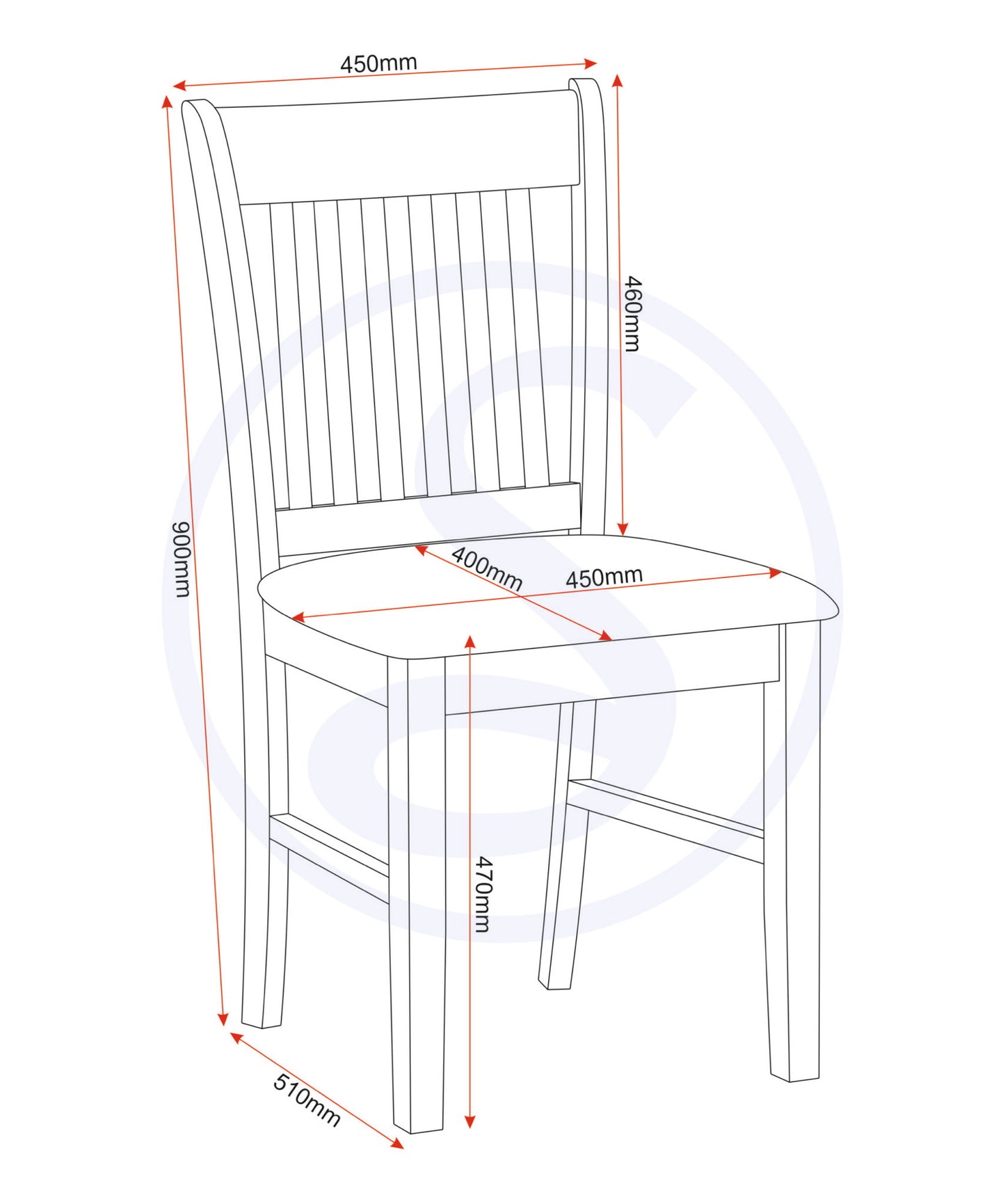 Oxford Dining Chair (X2 Per Box) - Grey/Grey Fabric