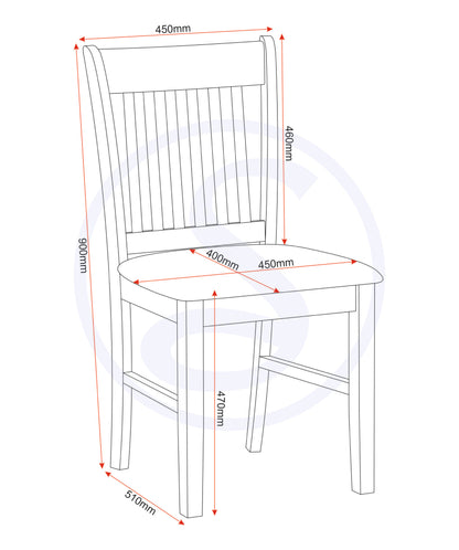 Oxford Dining Chair (X2 Per Box) - Grey/Grey Fabric
