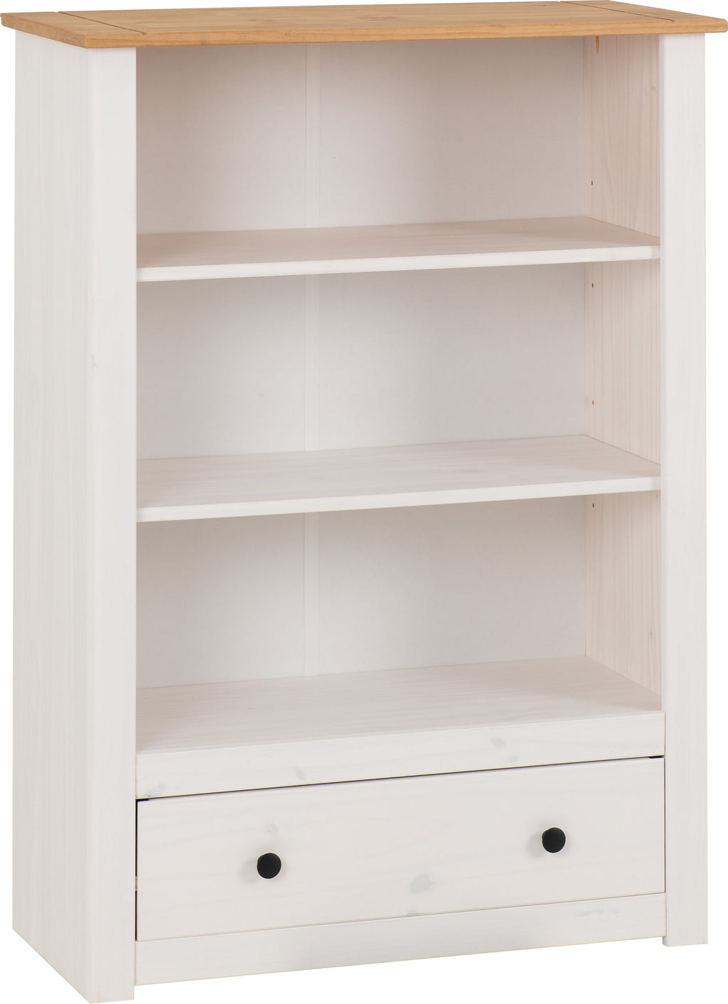 Panama 1 Drawer Bookcase - White/Natural Wax