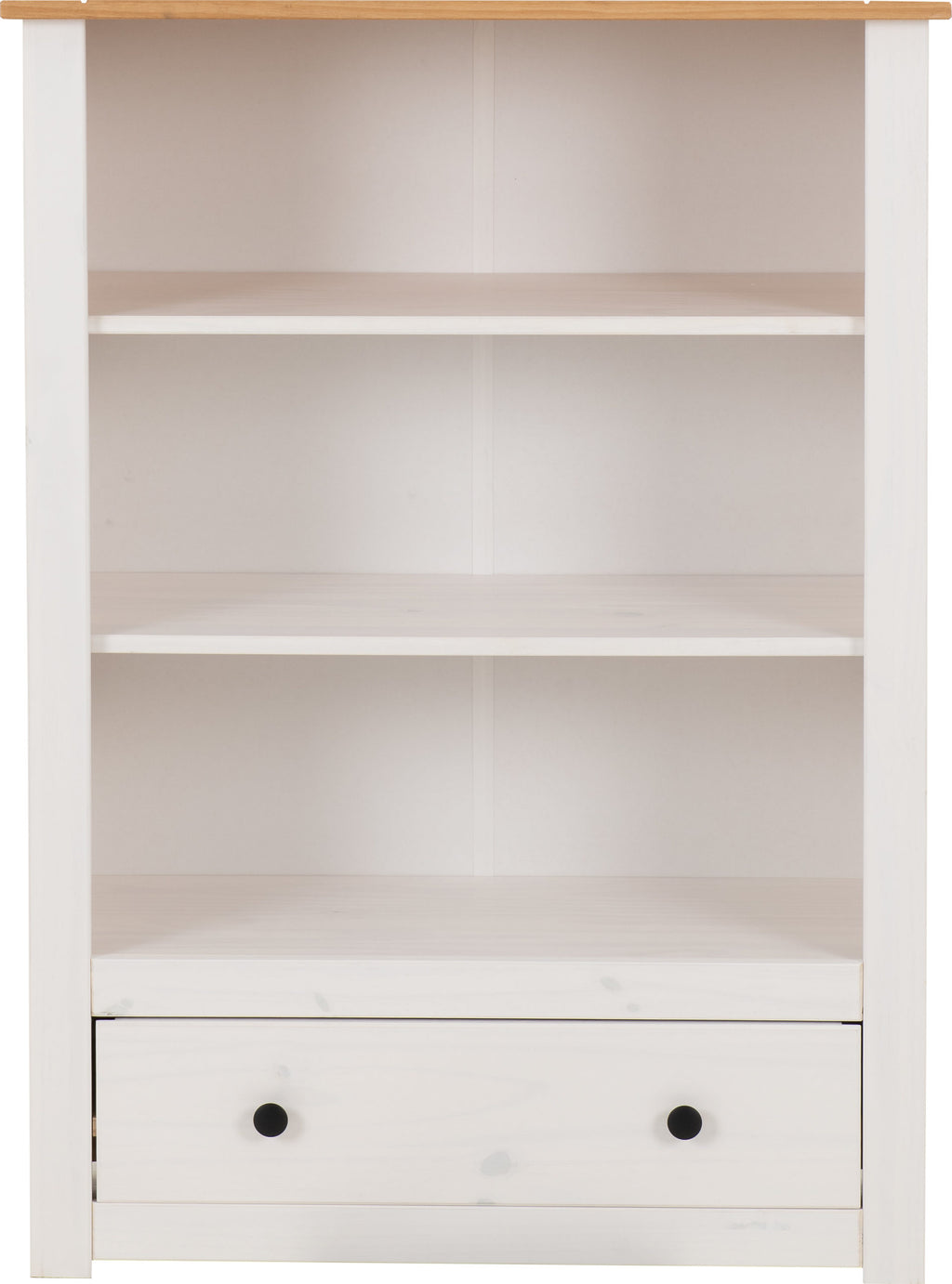 Panama 1 Drawer Bookcase - White/Natural Wax