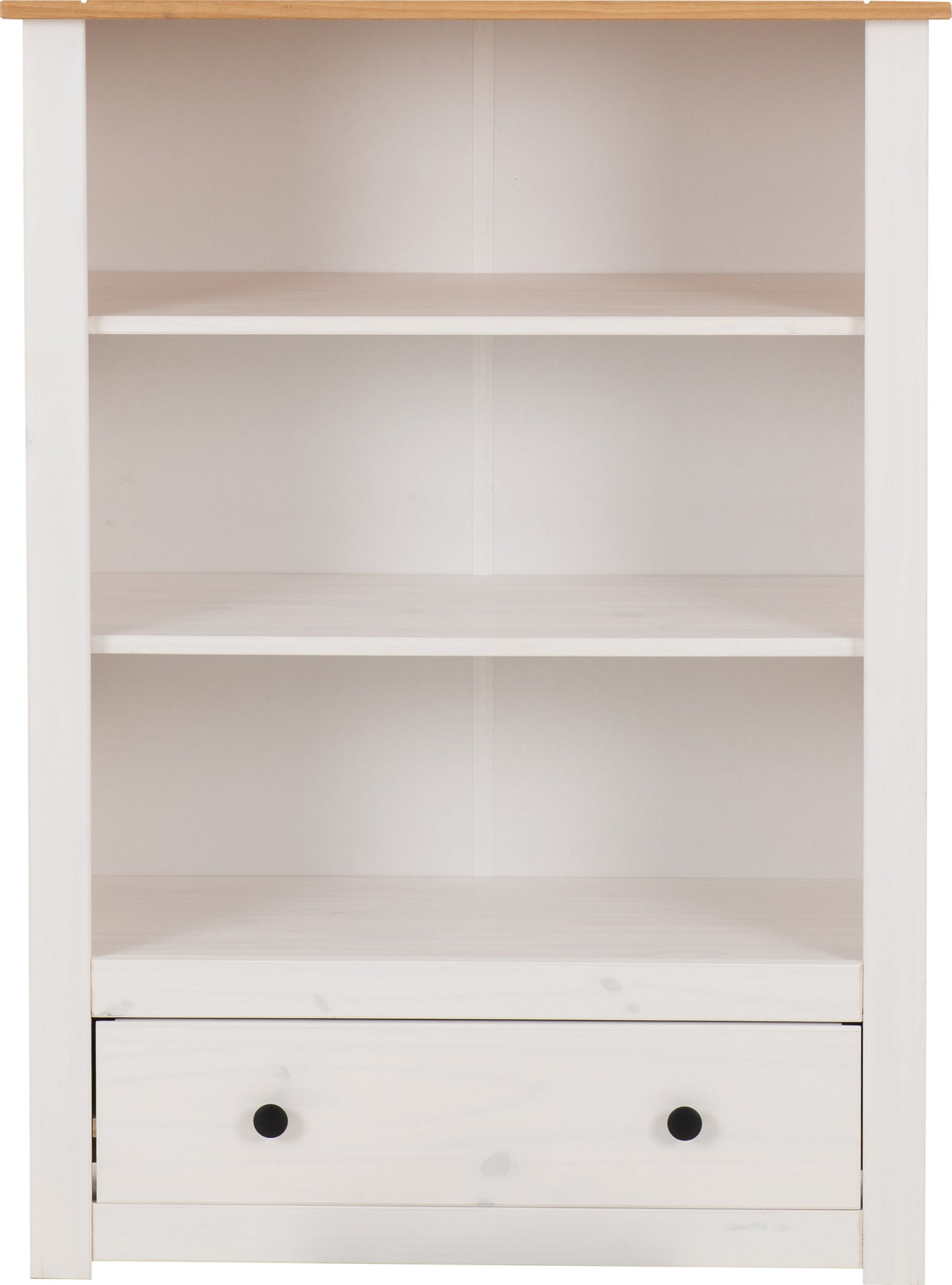 Panama 1 Drawer Bookcase - White/Natural Wax