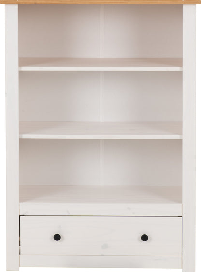 Panama 1 Drawer Bookcase - White/Natural Wax