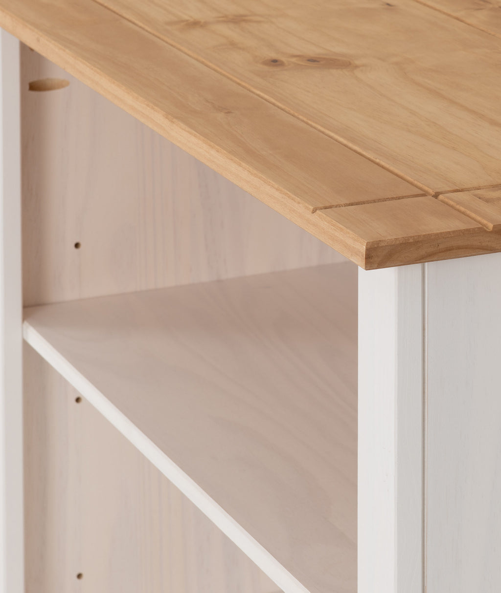 Panama 1 Drawer Bookcase - White/Natural Wax