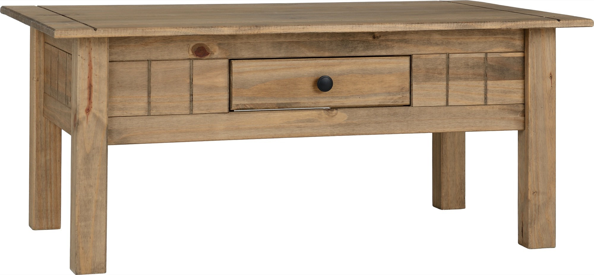 Panama 1 Drawer Coffee Table - Natural Wax