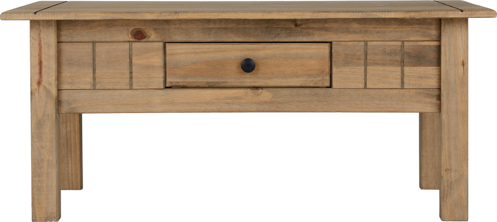 Panama 1 Drawer Coffee Table - Natural Wax