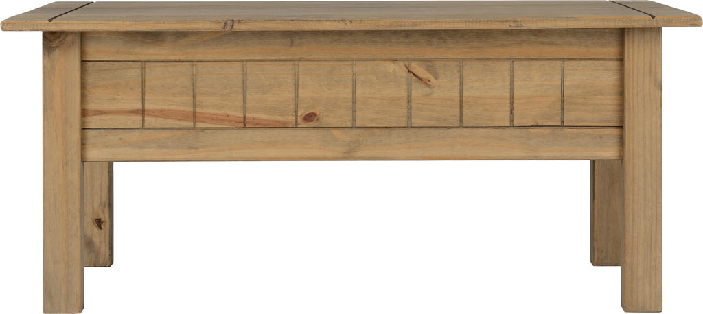 Panama 1 Drawer Coffee Table - Natural Wax