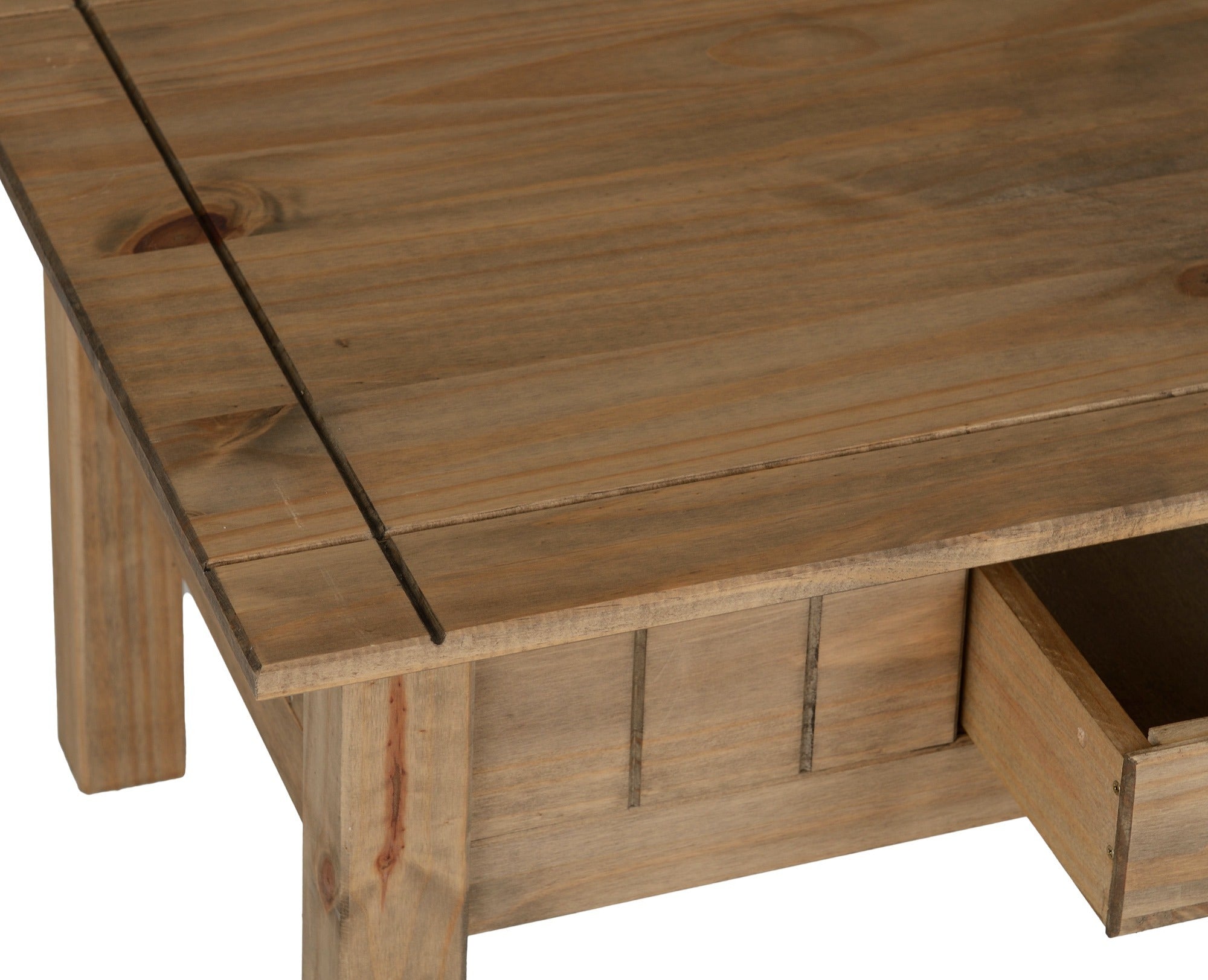 Panama 1 Drawer Coffee Table - Natural Wax