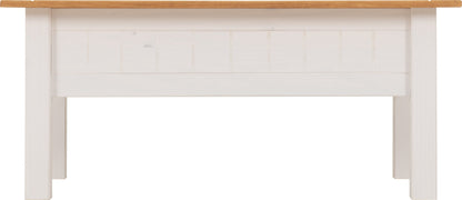 Panama 1 Drawer Coffee Table - White/Natural Wax