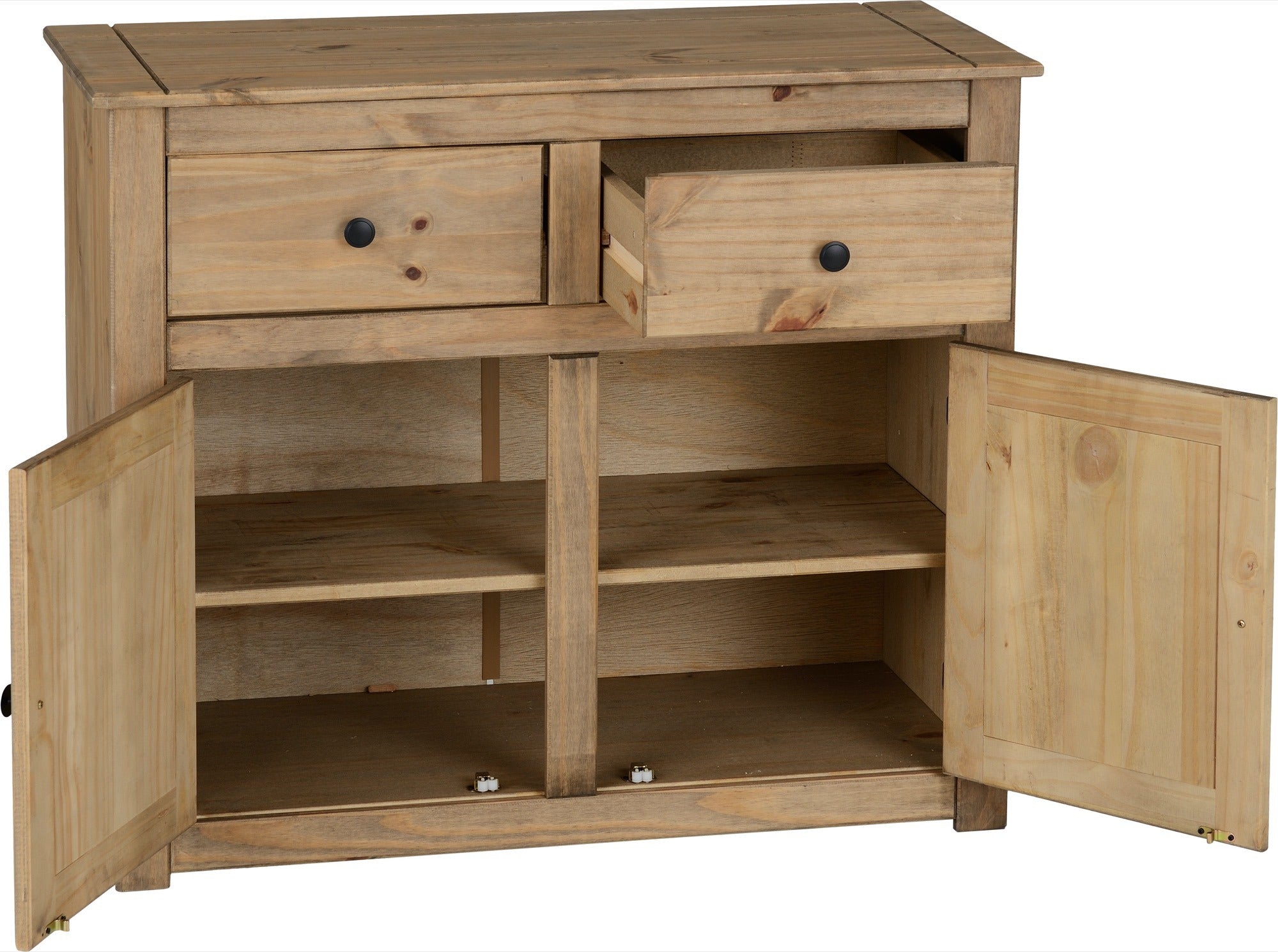 Panama 2 Door 2 Drawer Sideboard - Natural Wax