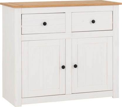 Panama 2 Door 2 Drawer Sideboard - White/Natural Wax