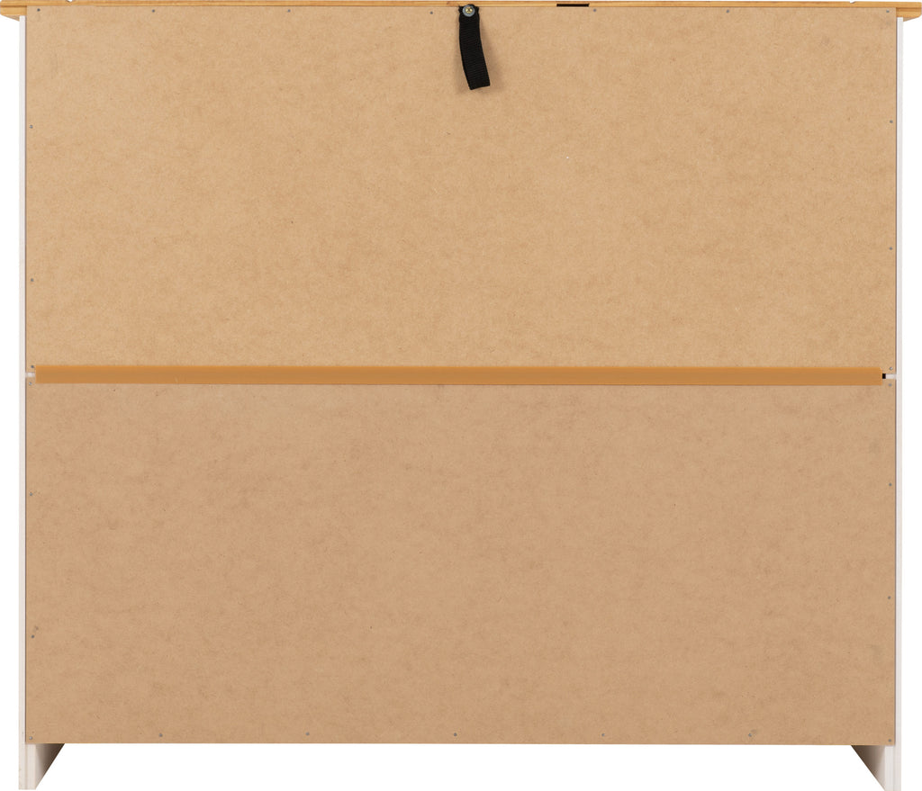 Panama 2 Door 2 Drawer Sideboard - White/Natural Wax