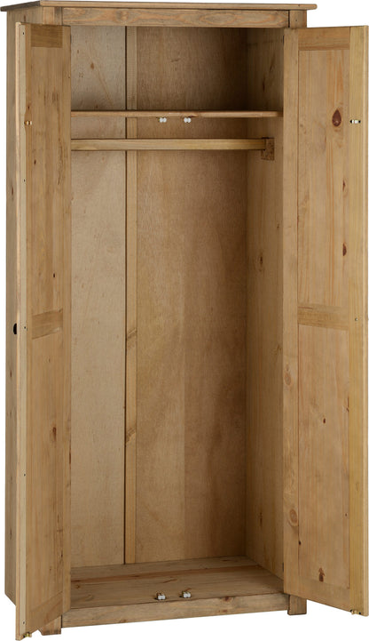 Panama 2 Door Wardrobe - Natural Wax