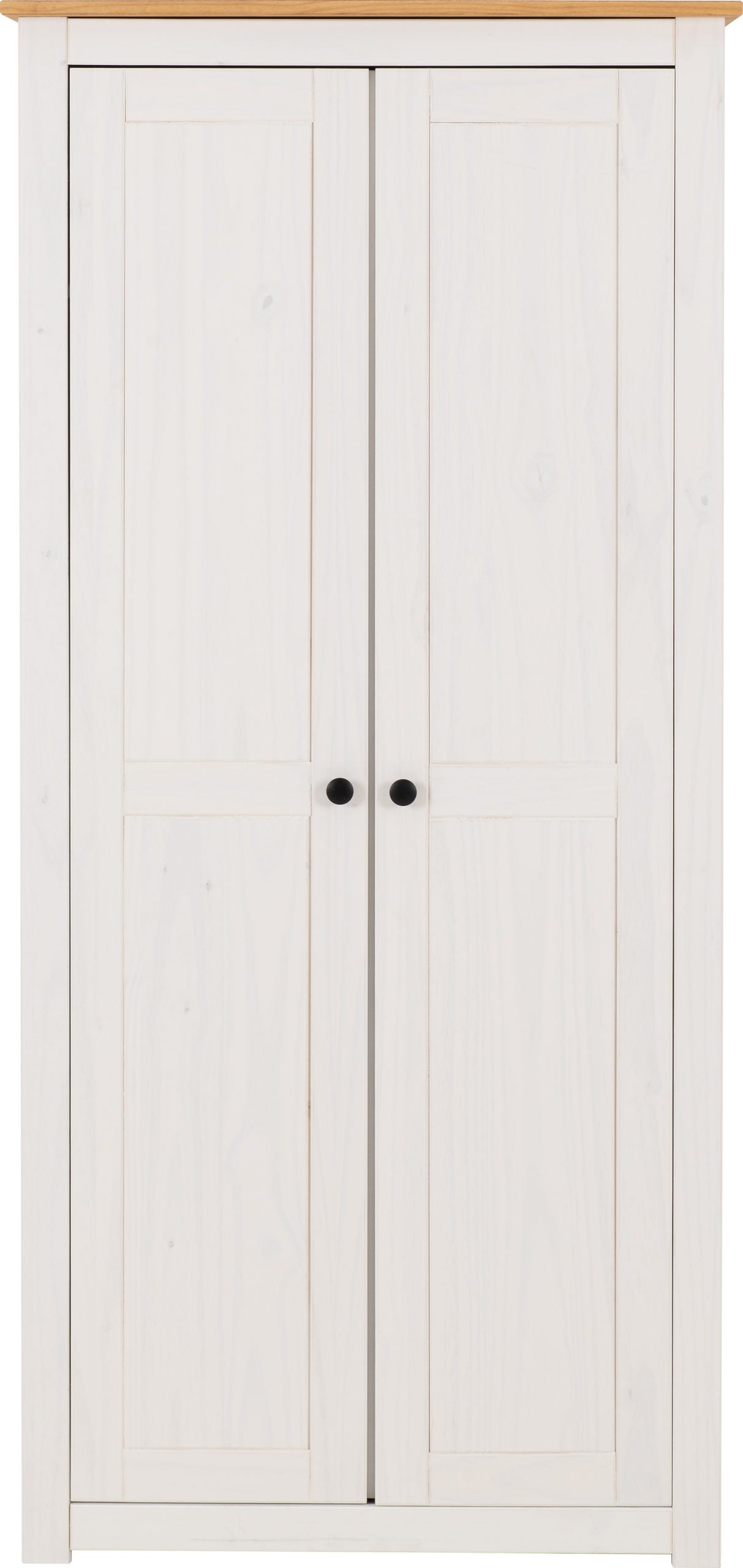 Panama 2 Door Wardrobe - White/Natural Wax