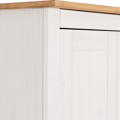 Panama 2 Door Wardrobe - White/Natural Wax