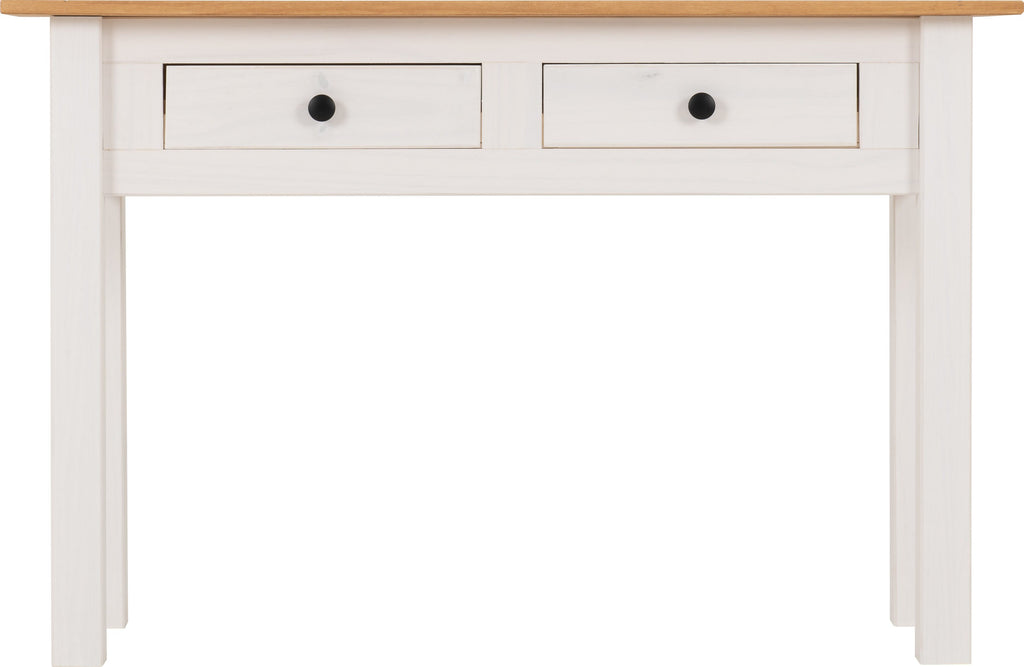 Panama 2 Drawer Console Table - White/Natural Wax