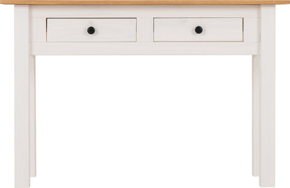 Panama 2 Drawer Console Table - White/Natural Wax