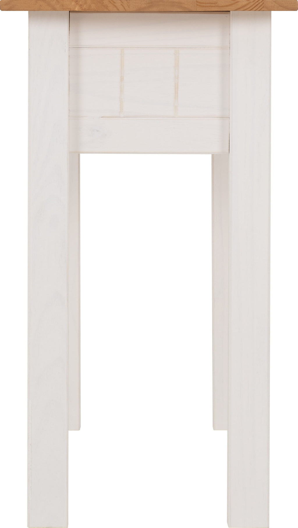Panama 2 Drawer Console Table - White/Natural Wax