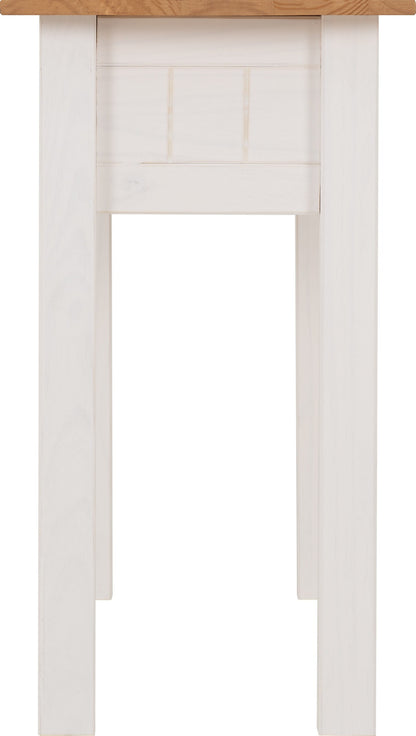 Panama 2 Drawer Console Table - White/Natural Wax