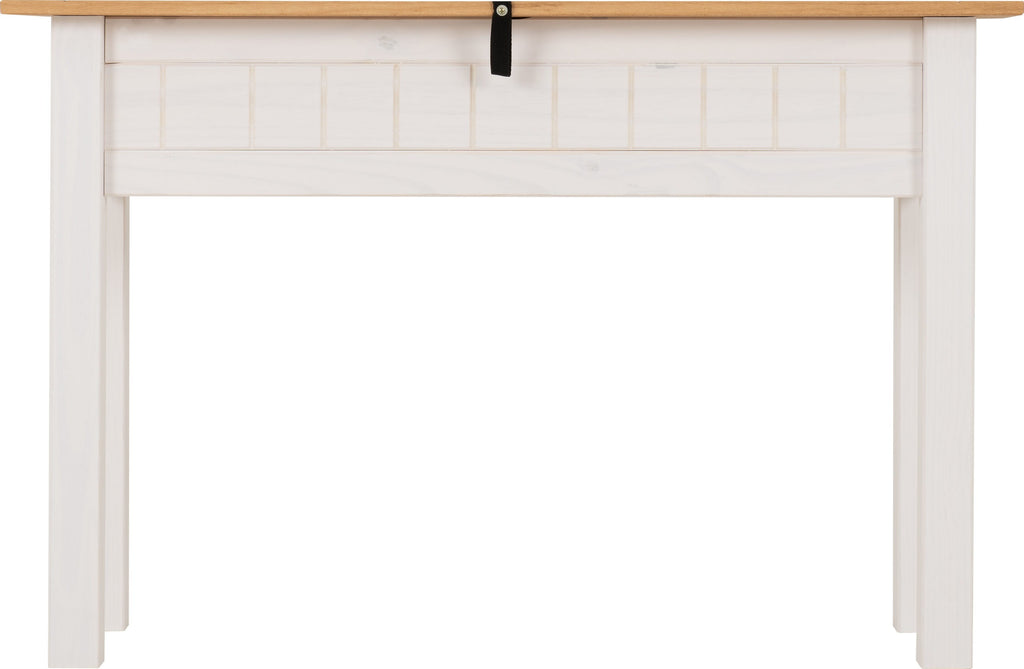 Panama 2 Drawer Console Table - White/Natural Wax