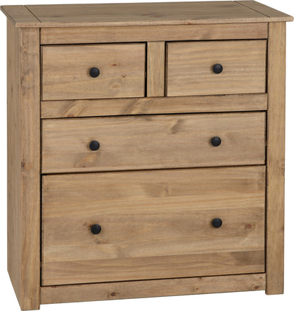 Panama 2+2 Drawer Chest - Natural Wax