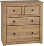 Panama 2+2 Drawer Chest - Natural Wax