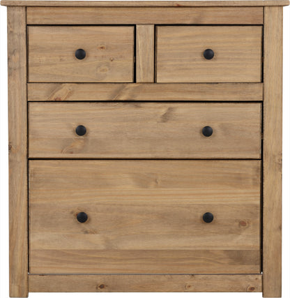 Panama 2+2 Drawer Chest - Natural Wax