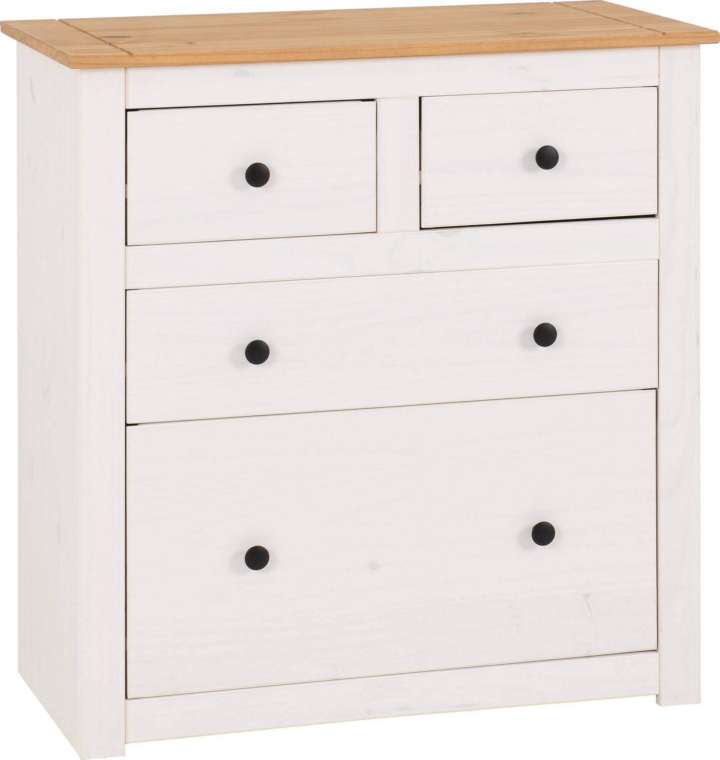 Panama 2+2 Drawer Chest - White/Natural Wax
