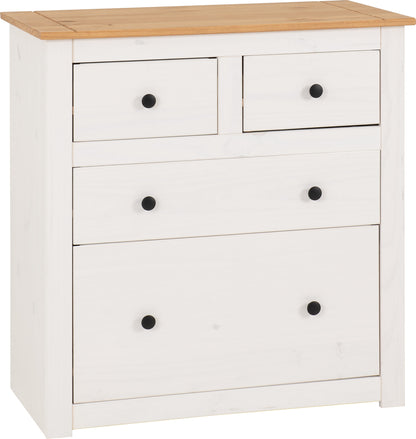 Panama 2+2 Drawer Chest - White/Natural Wax