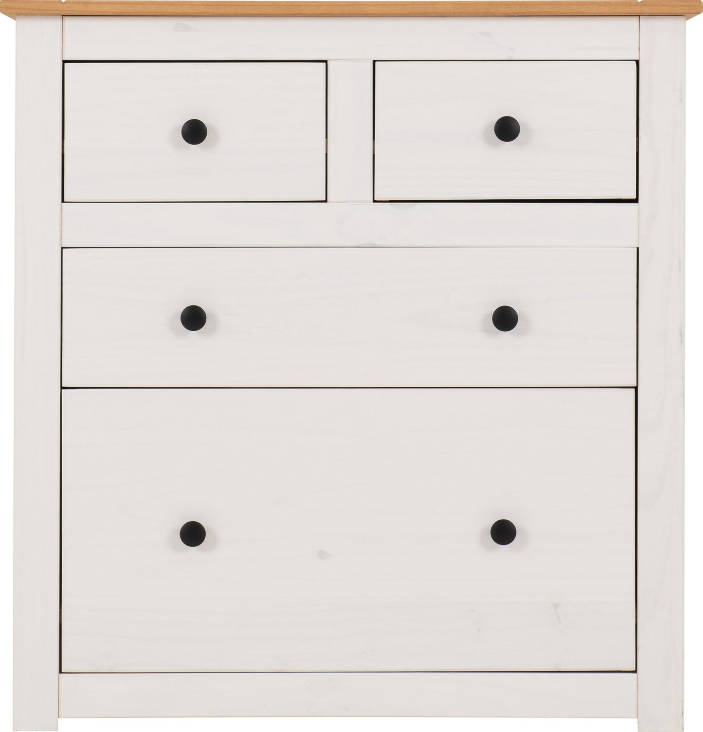 Panama 2+2 Drawer Chest - White/Natural Wax
