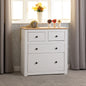 Panama 2+2 Drawer Chest - White/Natural Wax