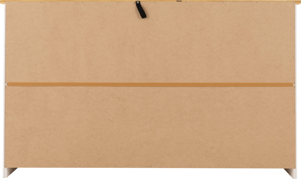 Panama 3 Door 3 Drawer Sideboard - White/Natural Wax