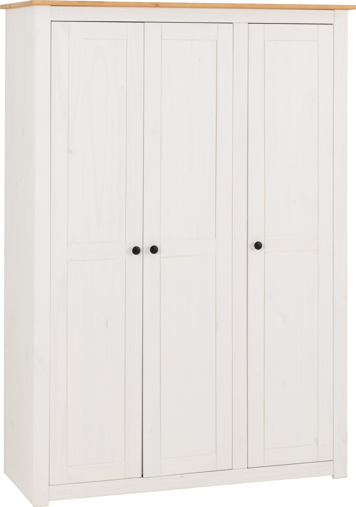 Panama 3 Door Wardrobe - White/Natural Wax
