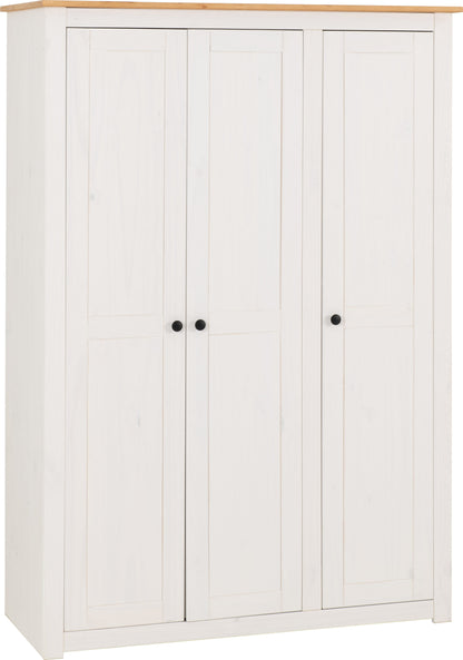 Panama 3 Door Wardrobe - White/Natural Wax