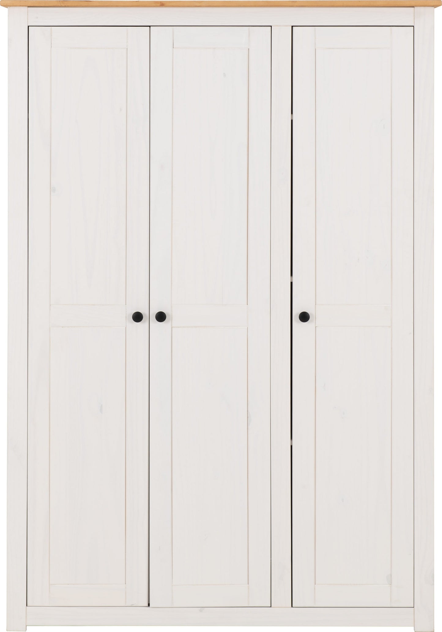 Panama 3 Door Wardrobe - White/Natural Wax