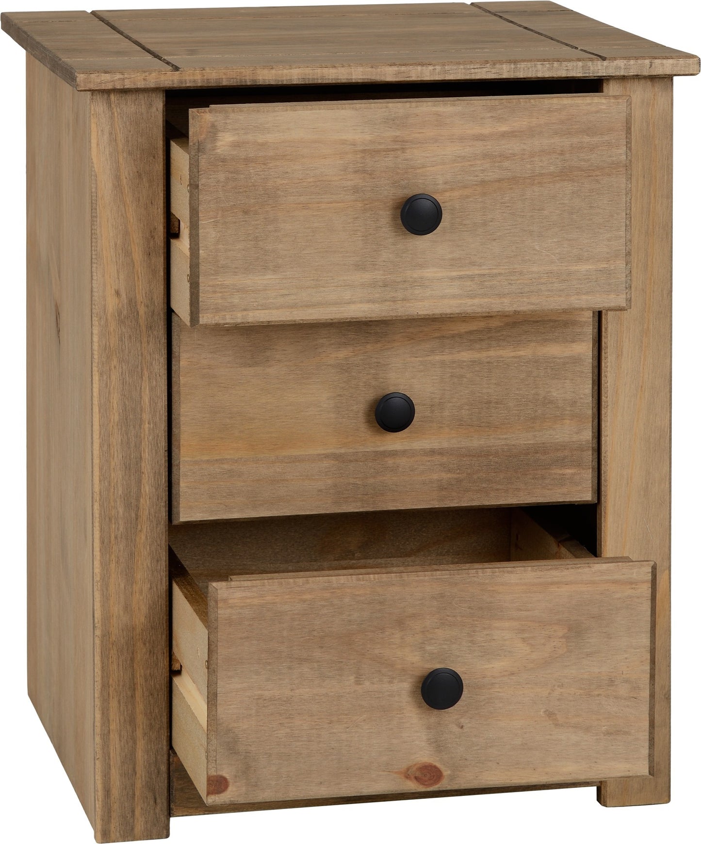 Panama 3 Drawer Bedside - Natural Wax