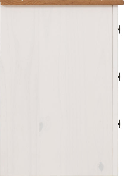 Panama 3 Drawer Bedside - White/Natural Wax