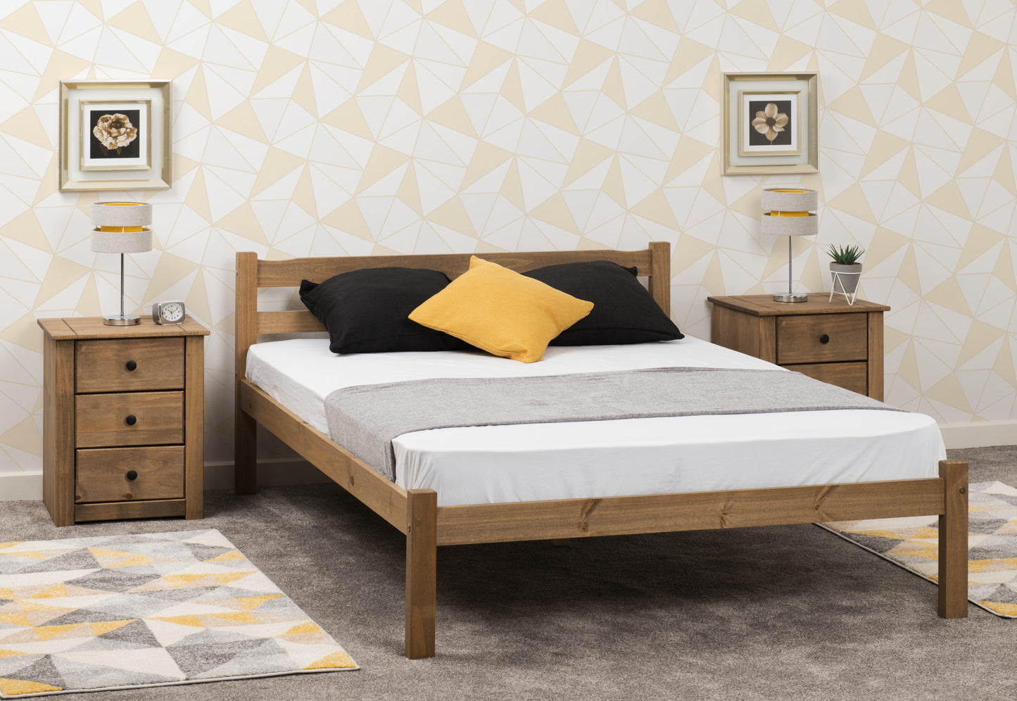 Panama 4'6" Bed - Natural Wax