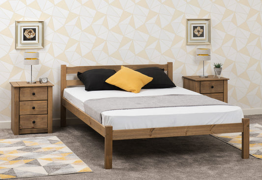 Panama 4'6" Bed - Natural Wax