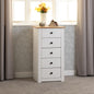 Panama 5 Drawer Chest - White/Natural Wax