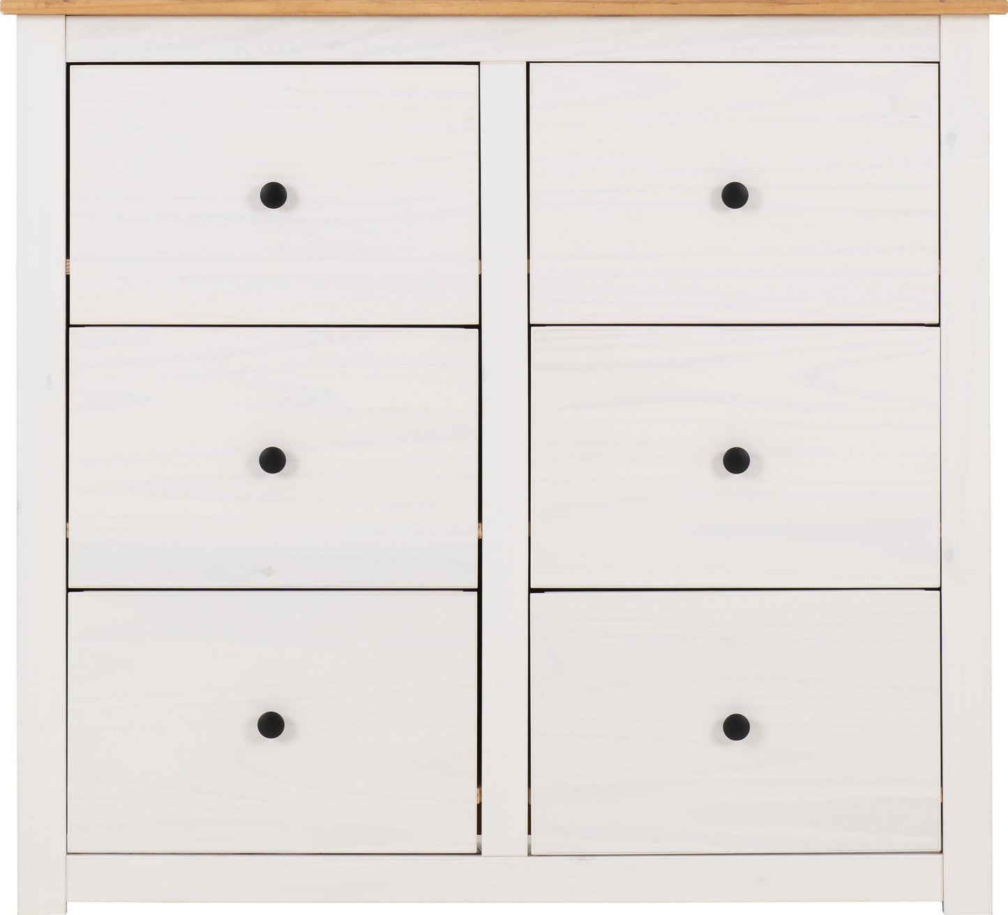 Panama 6 Drawer Chest - White/Natural Wax