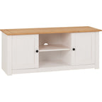 Panama Flat Screen Tv Unit - White/Natural Wax