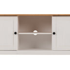 Panama Flat Screen Tv Unit - White/Natural Wax