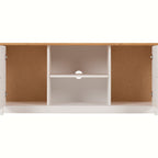 Panama Flat Screen Tv Unit - White/Natural Wax