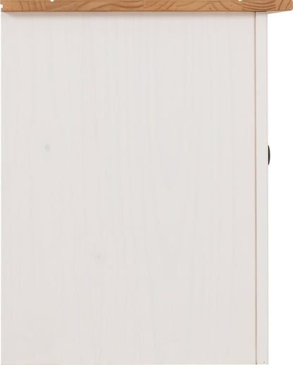 Panama Flat Screen Tv Unit - White/Natural Wax