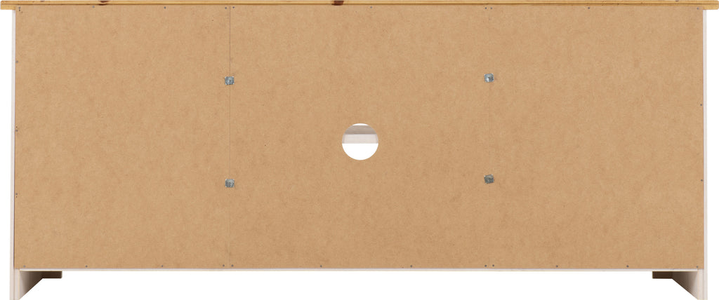 Panama Flat Screen Tv Unit - White/Natural Wax