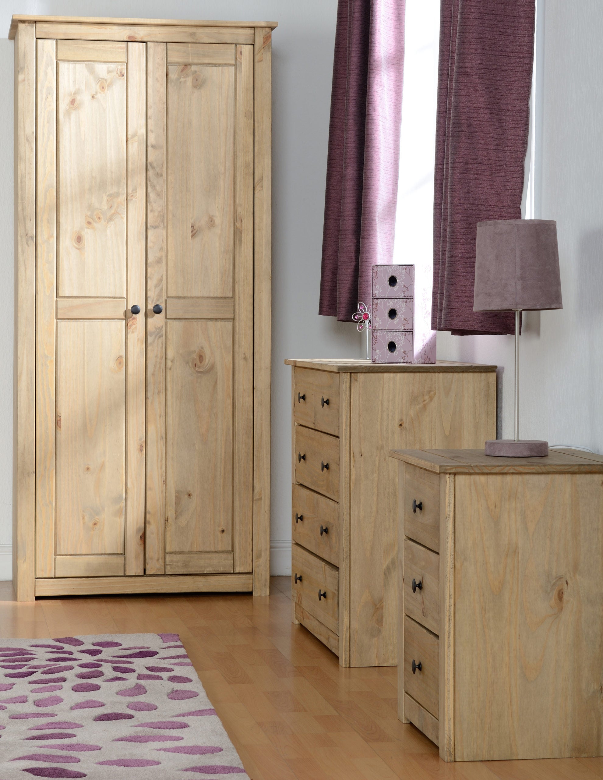 Panama 2 Door Wardrobe - Natural Wax