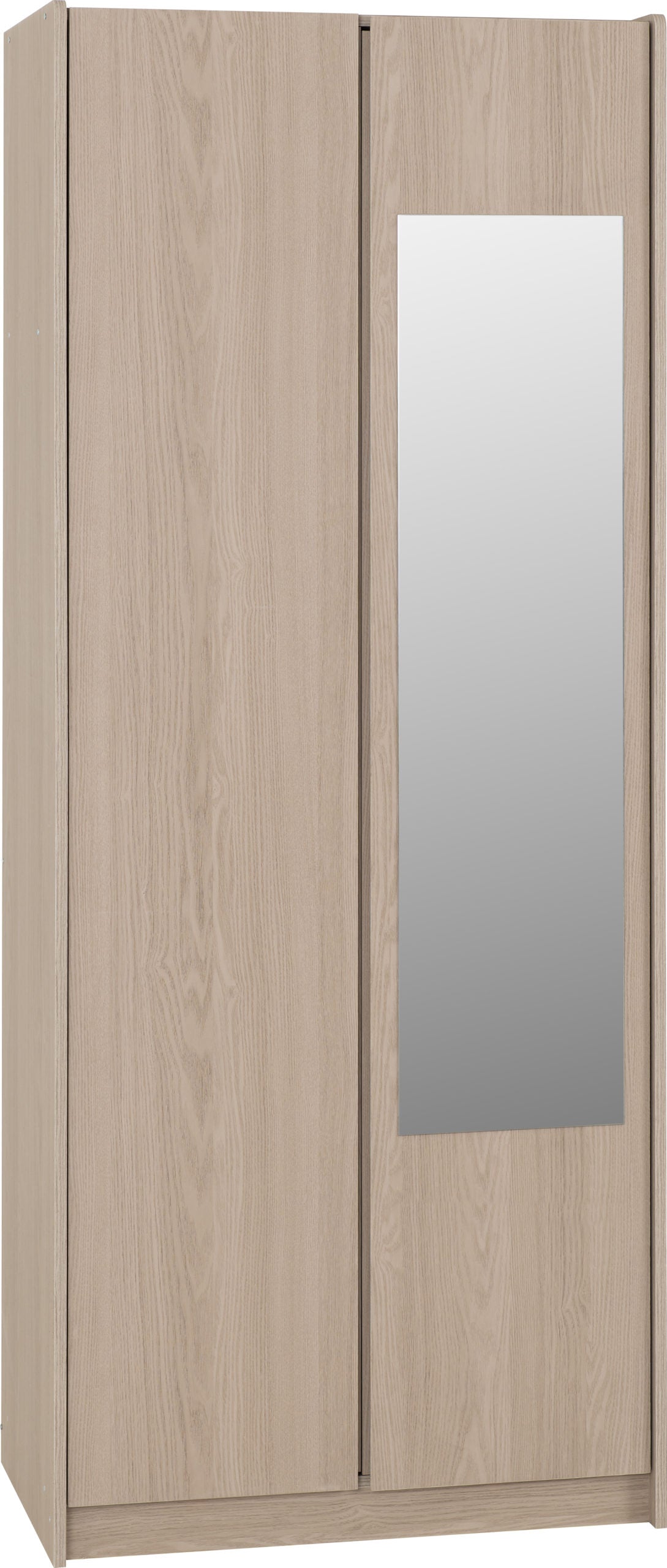 Paris 2 Door Wardrobe Mirrored - Smoked Ash Effect